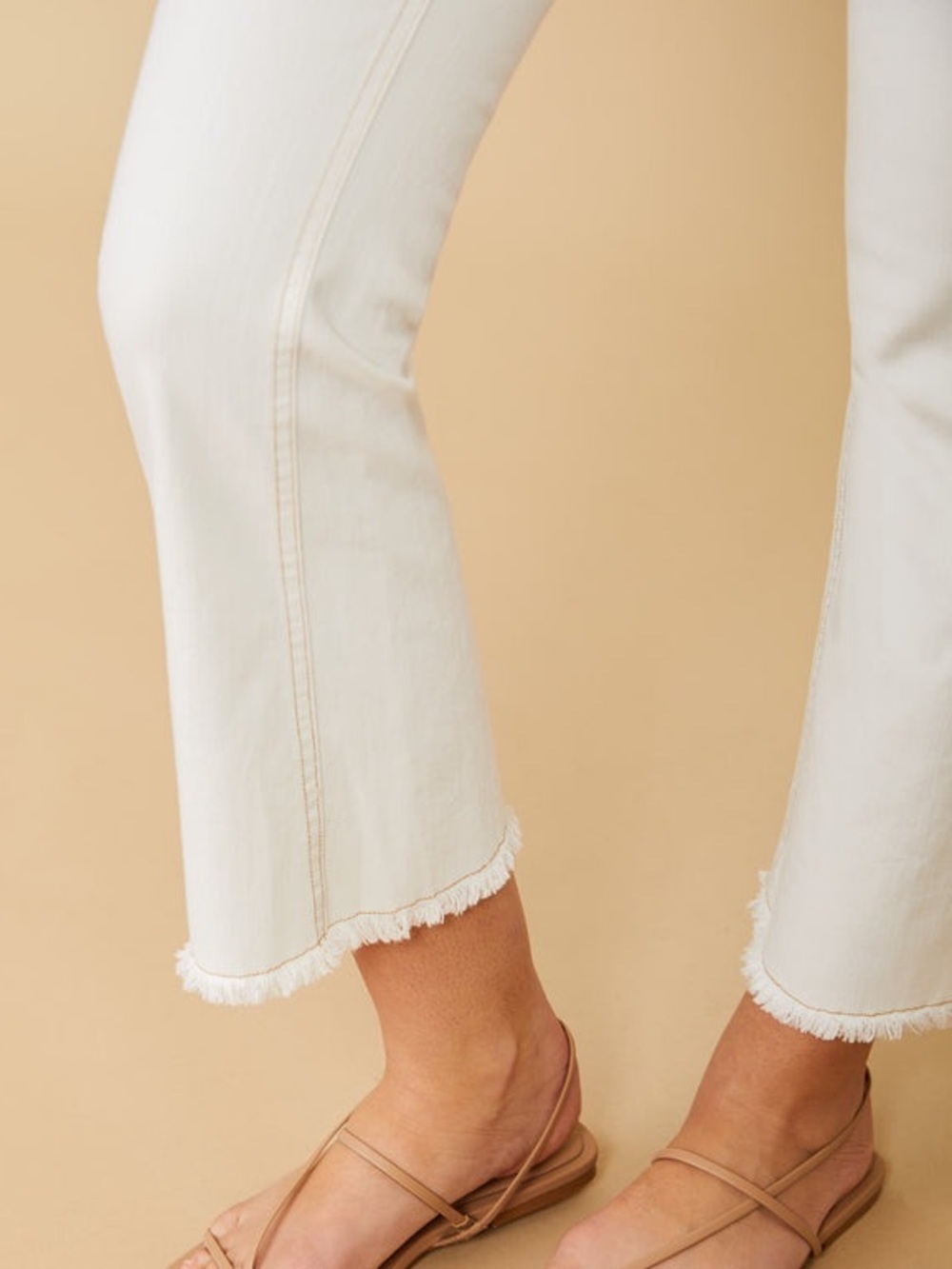 Spartina 449 Ellington Kick Flare Jeans Pearl Off White 14 - Picture 7 of 16
